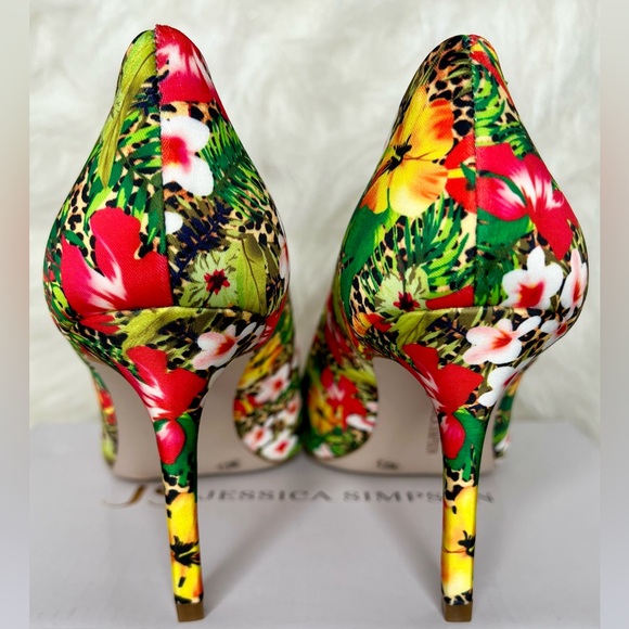Jessica Simpson Apelhan Womens Pointed Closed Toe Stiletto Heel Pumps in Floral - Picture 4 of 7